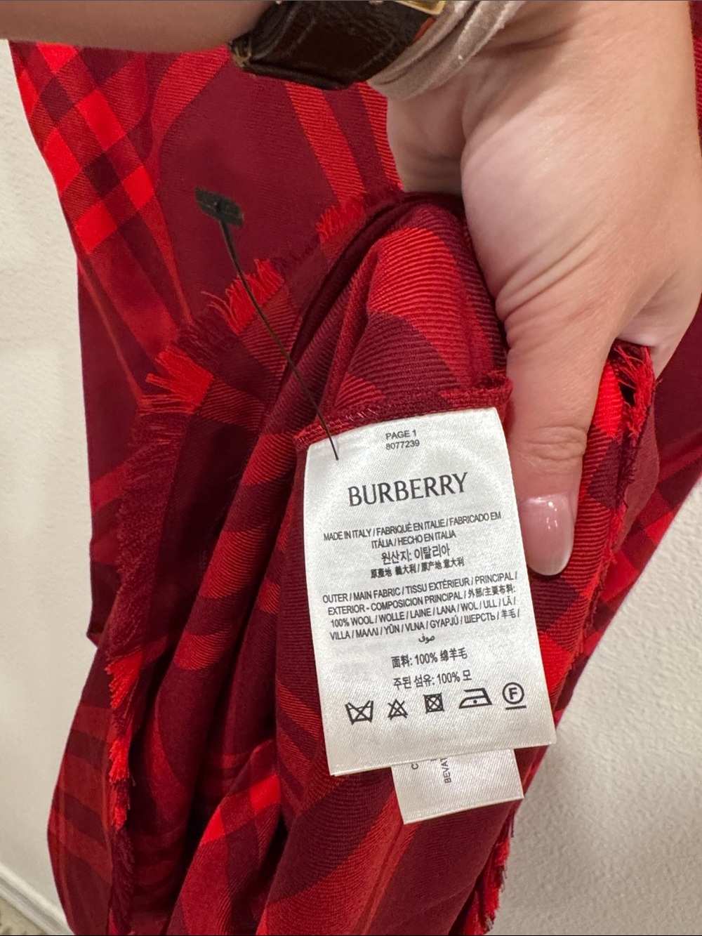 Burberry Red Plaid Cowl-Neck Midi Dress - Picture 11 of 11